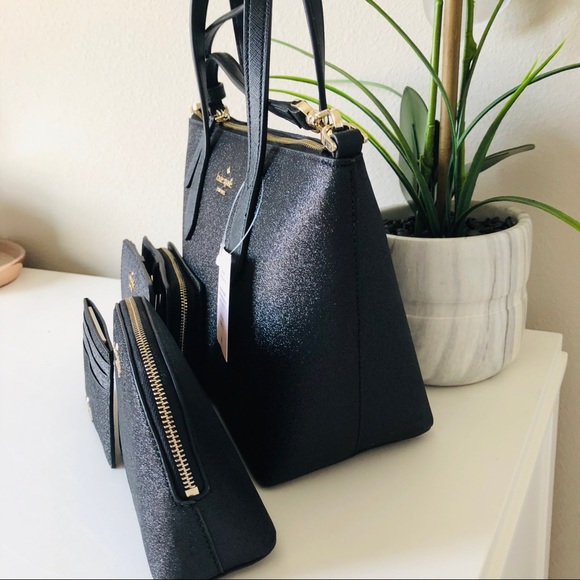 Kate Spade Joeley Small Satchel Black 4pc set NWT - Picture 2 of 8